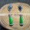 LFD-016E Wholesale Green Color Agate Stone Earring Pave Rhinestone Crystal Dangle Earrings Jewelry Making
