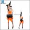 black and orange women dress witch Costumes