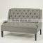 Living Room Use Button Design 2 Seat Wooden Sofa /wooden Fabric Loveseat Sofa(KY-3197)