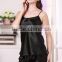 Summer Women Silk Sleepwear Lingerie Nightwear Pajamas Strapless Black L