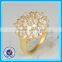 Factory price zinc crystal engagement ring in 916 gold