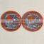 High defination round decorative woven badge label for leisure sports wear