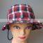 100% cotton check pattern bucket hat,plaid bucket hat