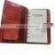 2016 new design A4 pu leather zipper portfolio, leather portfolio with calculator and pen