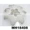 wholesale beautiful big bridal crystal suede hair flower
