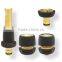 4-Pcs Brass Garden Hose Connector Set, Brass, Soft grip, TPR coated