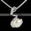 Crystal 18k Gold Pendant Pearl Necklace