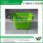 Hot sell good cheap 48 Liter HDPP green color double handle rolling supermarket plastic basket manufacture with wheels (YB-W021)