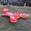 small order available 84" X 54" colorful inflatable lobster ride-on for water fun
