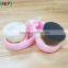 Pink green handle Top selling face cleansing makeup brush handheld gold ferrule with natural synthetic hair brushes