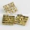 Fashional Shank Golden Quadrate Rhinestone Buttons for apparel RNK004