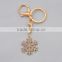 >>>Fashion Vintage Christmas White Crystal Snow Flower Keychain Gold Charms Key Chain DIY Fit Jewelry Findings Women Gifts/