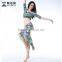 Wuchieal 2015 Hign Quality New Fashion Printing Belly Dance Costumes for Practice or Performance