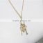 Gold Key & Heart Lock Pendant Necklace Sparkle Clear Diamond Necklace 2016 Fashion Style Wholesale