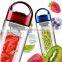 750ml fruit infuser water bottle with handle, recycling plastic bottles from plastic water bottle factory