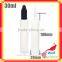 Empty plastic bottles for liquid with essential oil dropper bottles for 30 ml unicorn bottle with childproof cap