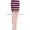 OEM Service apparel wholesale spandex knitted mini bodycon women stripe skirt