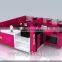 customized high quality eyebrow threading kiosk with a dresser in mall for sale