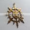 Wholesale Stainless Steel Gold Plated Arrowhead Charm Jewelry Biker Skull Pendant Jewelry