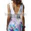 Women's Low Cut Floral Printed Summer Above Knee Dresses