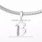 S067B Globalwin 925 Sterling Silver Alphabet Letters B Paved with Crystal Word Charms Pendant