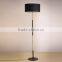 Simple Plain Cylindrical Fabric Metal Wood Restaurant Floor Lamp