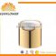 cheap wholesale shiny sliver/gold disc top cap press opening cap for lotion/shampoo bottle
