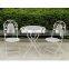 POWERLON vintage anti white color patio set one table with 2 chairs outdoor garden furniture PL08-5134,5135