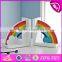 2017 brand new children rainbow wooden decorative bookends for sale W08D065