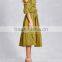 China wholesale clothing oem self-tie straps layered short sleeves shirred waist hidden side zipper Poplin Open-Shoulder Dress