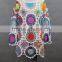Lady's machine crochet long sleeve popular multicolor top blouse style