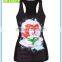 Black Gym Tank Top With Mermaid Printing