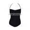 Wholesale One Piece Plain Black Women Swimwear