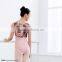 Women pattern mesh slit back dance ballet leotard