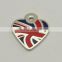 cheap heart shape stainless steel uk flag dog tag
