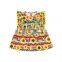 Sunflower Cheetah Floral Summer  Dress For Girls Baby Dress Designs