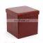 RTS Modern Household PVC Leather Stool Ottoman Pouf Soft Collapsible Storage Cube Save Space