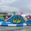 Outdoor Blow Up Aqua Park Lotus Flower Frog Theme Slide Inflatable Water Amusement Park with 3 Pools