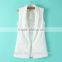 OEM guangzhou clothing polo collar sleeveless women blazer summer jacket