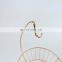 Hot Metal Copper Home Accessories Steel Wire 2 Tier Fruit Basket With Banana Hanger Basket Shelf