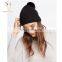 Mongolian Cashmere Fur Pom Ball Beanie Hat