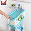 Movable Plastic Bathroom Kitchen Storage Organizer Rack Shelf Removable With Wheels