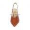 Ladies beautiful back elastic band design med heel pointed toe ankle strap sandals shoes other colors are available