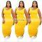 Hot Selling Solid Color Cami Summer Maxi Plus Size Long Dresses Women