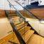 American Oak treads stairs with glass balustrade