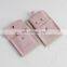 PandaSew Custom Logo High Quality Pink Microfiber Snap Button Jewelry Bag with Insert Pad Jewelry Pouch