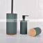 2022 New Design 3 Pieces Polyresin Bamboo Bathroom Accessories Sets