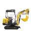 Towable mini retro excavator steel track