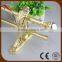 Extendable effection metal curtain pole with gold finished