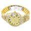 Top Luxury brand all -ice diamond girl watch pink digital round dial pink digital watch hip -hop rap jewelry